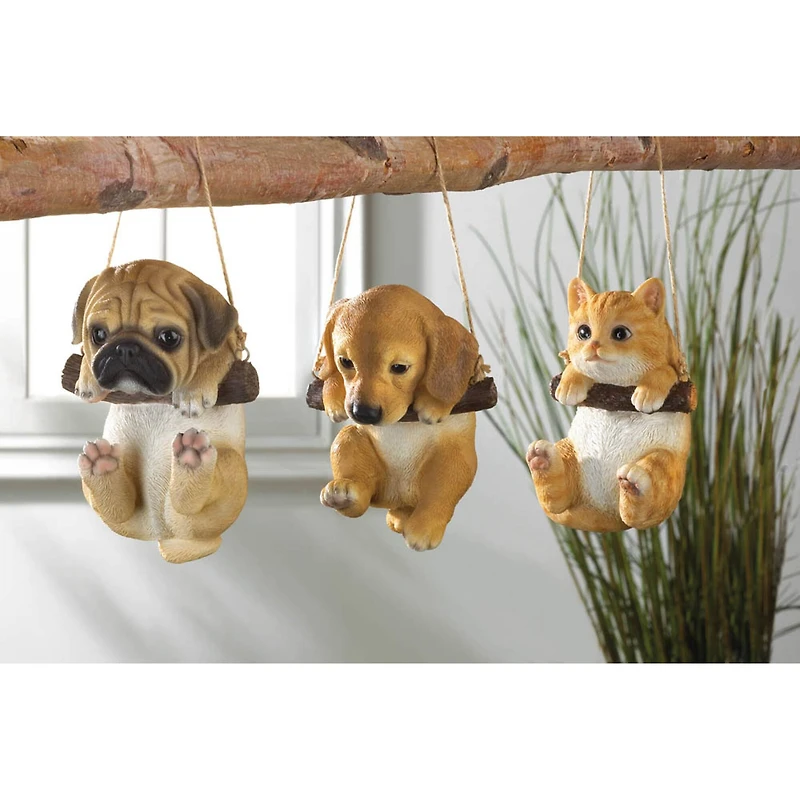 6" Swinging Pug Décor