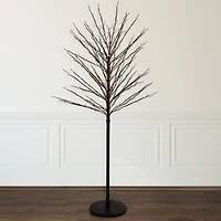 5ft. Pre-Lit Black Twig Artificial Christmas Tree, Warm White LED Lights