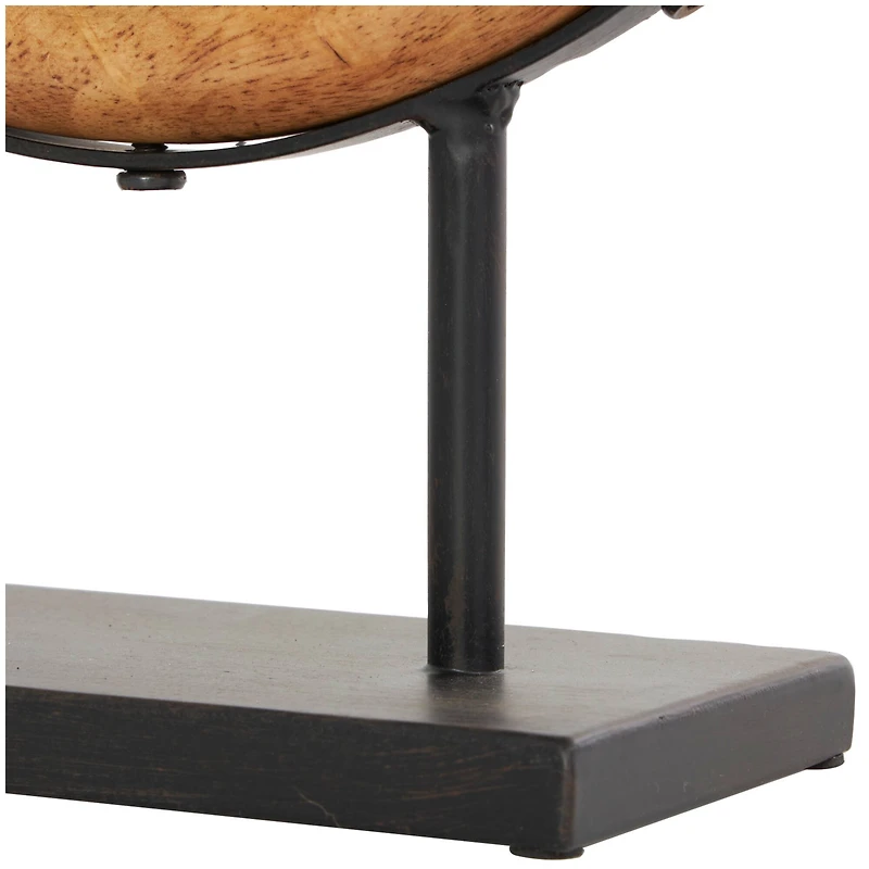 Brown Wood Geometric Circular Ring Sculpture Set