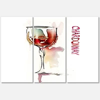Designart - Red Wine on White Background