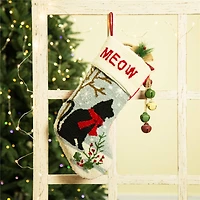 Glitzhome® 20" Hooked Cat Stocking