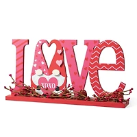 Glitzhome® 14.25" Valentine's LOVE Wooden Gnome Table Decor