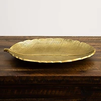 16" Gold Leaf Decorative Accent Tray