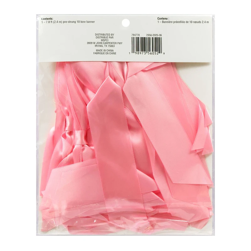 7.75" Pink Bow Banner by Celebrate It™