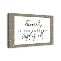 Family Greatest Gift Gray Twinkle Canvas Wall Art