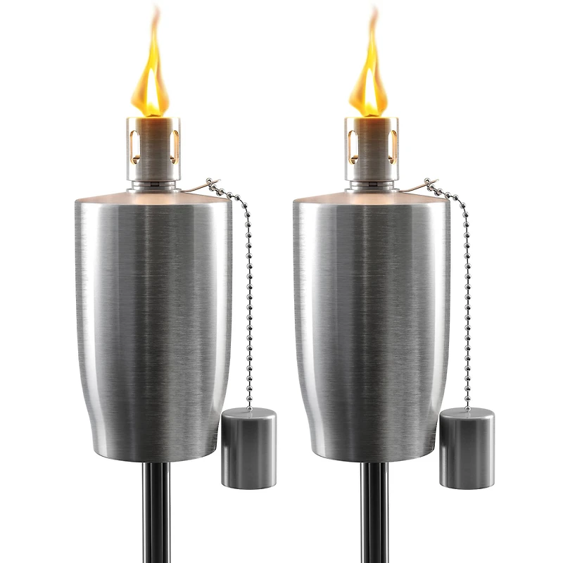 Sorbus 60" Cylindrical Matney Stainless Steel Outdoor Torches , 2ct.