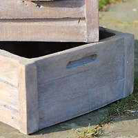 21" Brown Three Tier Planter Boxes Outdoor Water Fountain
