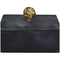 Black Marble Box with Gold Finial Set 