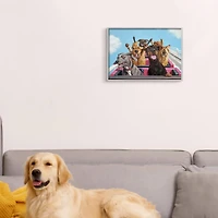 Stupell Industries Dogs Riding Roller Coaster Funny Amusement Park in Gray Frame Wall Art