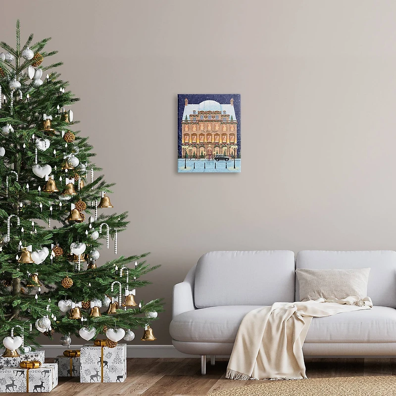 Stupell Industries Winter Hotel Christmas Festival Canvas Wall Art