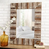 Glitzhome® 39.5" Rectangle Wooden Farmhouse Wall Mirror