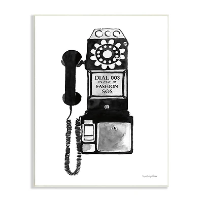 Stupell Industries Dial In Case of Fashion S.O.S. Vintage Telephone Wall Plaque