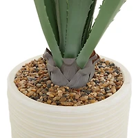 3.5ft. Potted White Plastic Contemporary Aloe Vera Artificial Foliage