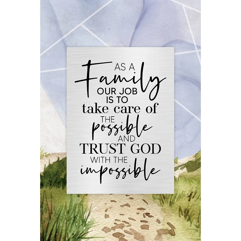 9" As a Family Our Job Wood Plaque