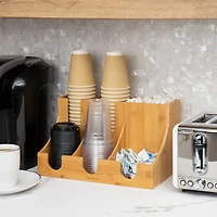 Mind Reader Bali Collection Brown 6-Compartment Breakroom Countertop Organizer