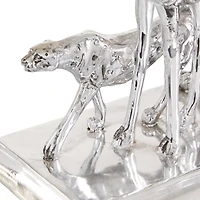 13" Silver Polystone Safari Animal Sculpture