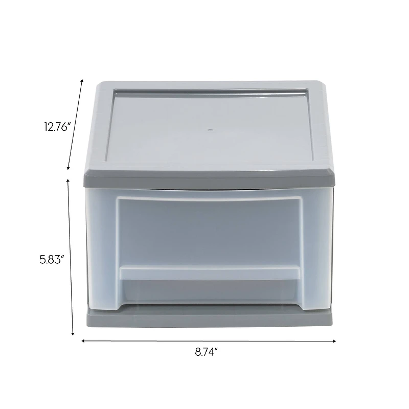 Iris® 6.5qt. Gray Stackable Drawer, 5 Pack 