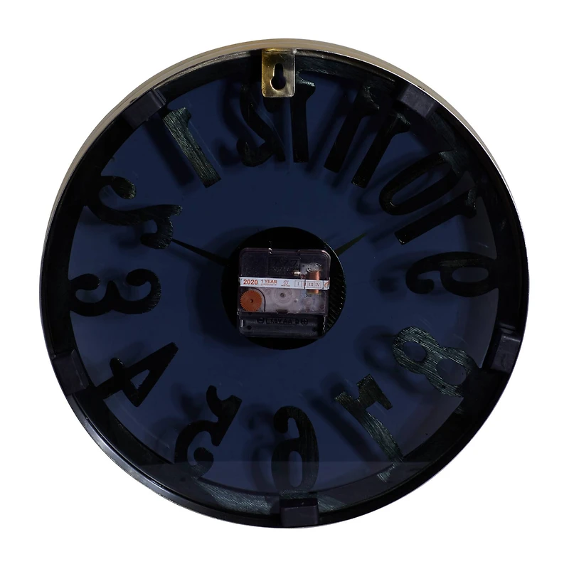 Blue Aluminum Coastal Wall Clock, 12" x 12" x 4"