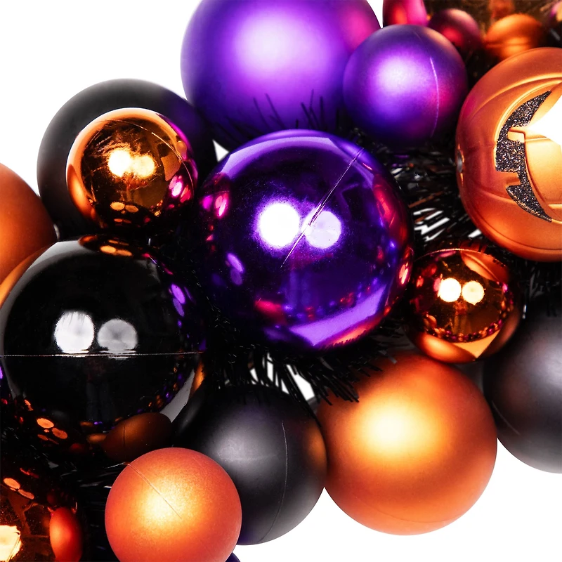 24'' Unlit Jack-O-Lantern Shatterproof Ball Ornament Halloween Wreath