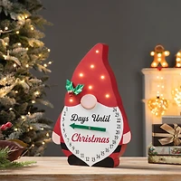 Glitzhome® 15'' Lighted Wooden Christmas Gnome Countdown Calendar