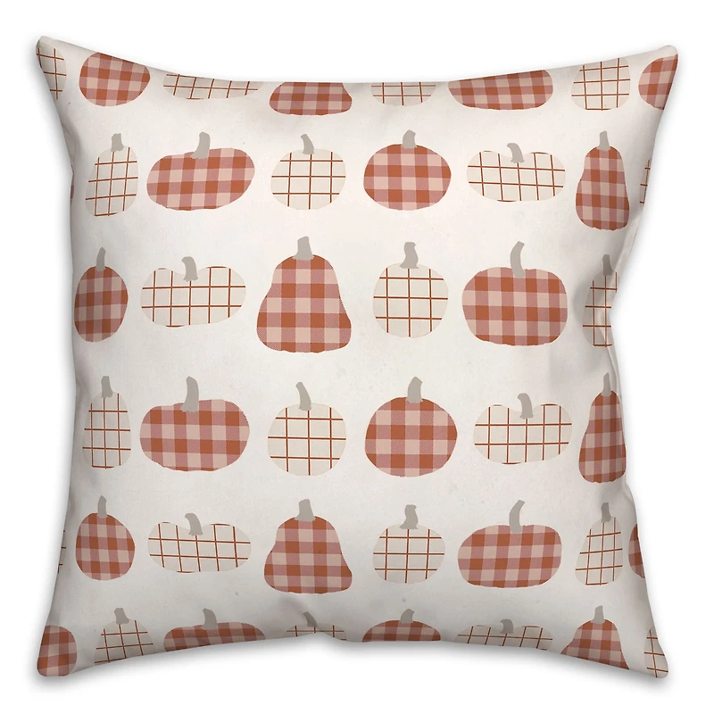 Patch Pumpkins Pattern Throw Pillow