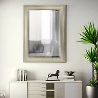 Head West Two-Step Distressed Silver Beveled Glass Accent Mirror