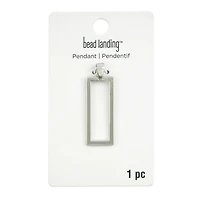 Rhodium Open Rectangle Pendant by Bead Landing™