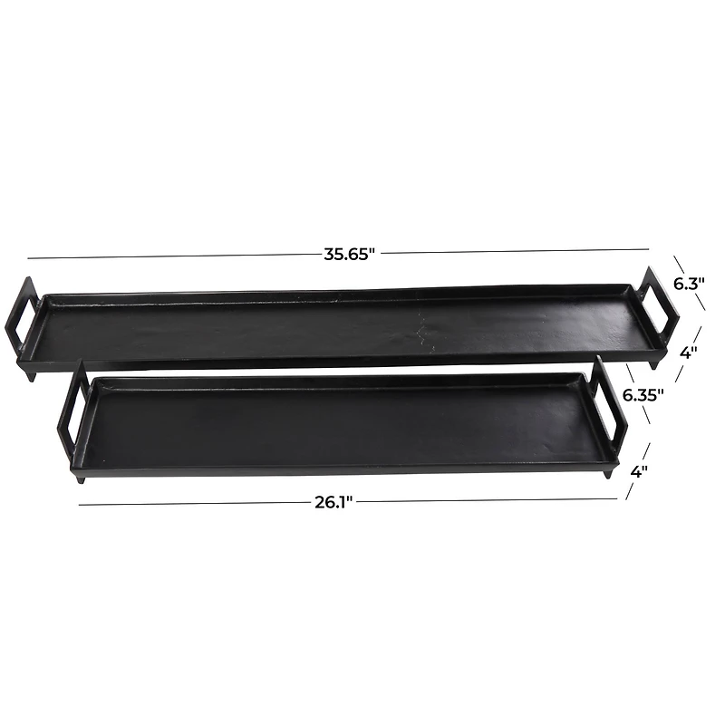 Black Modern Aluminum Nesting Tray Set
