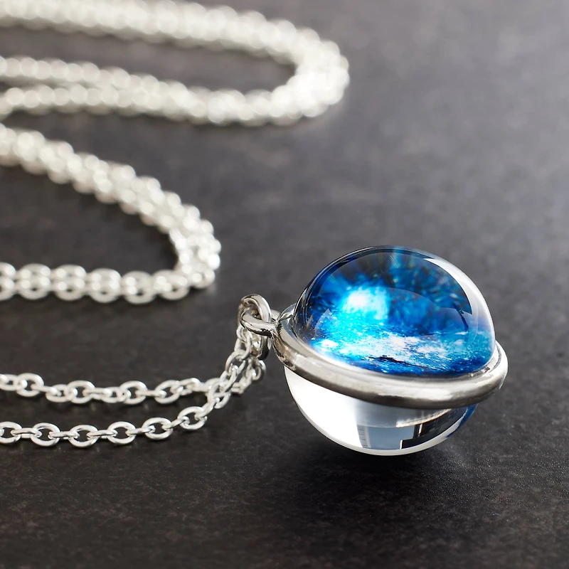 Blue Galaxy Sphere Pendant by Bead Landing™