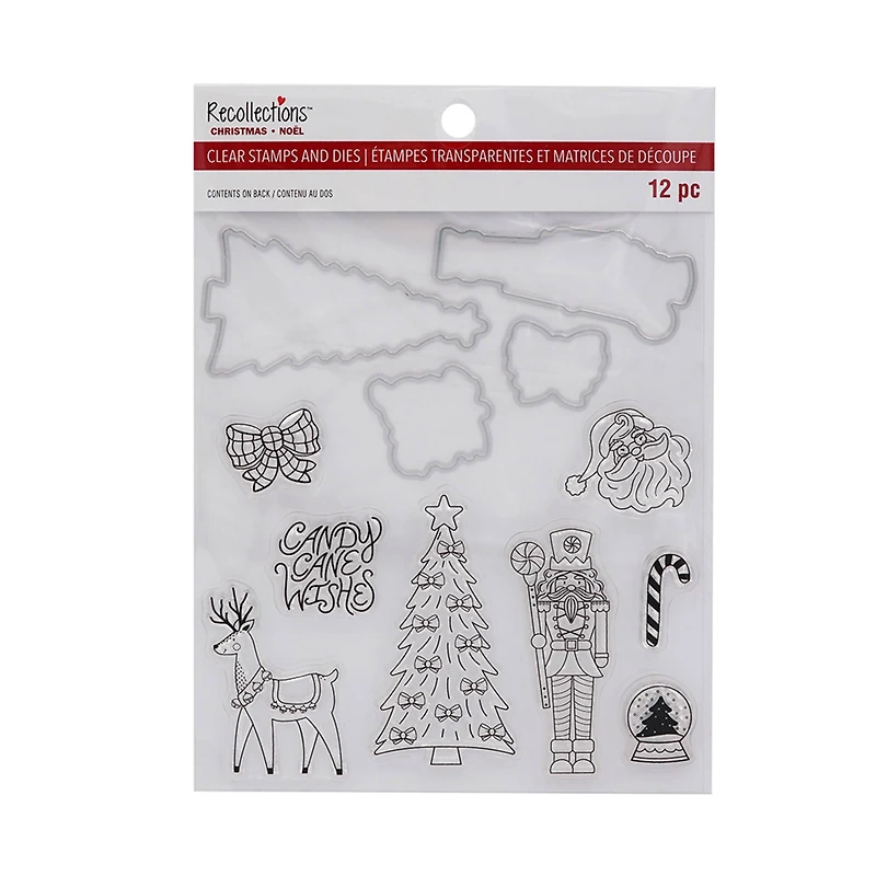 Candy Cane Wishes Clear Stamp & Die Set by Recollections™