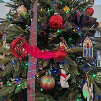 Glittered Bird With Feather Tail Christmas Clip On Ornament - 7" - Red