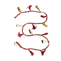 Hello Honey® 6ft. Red & White Painted Metal Bells & Cotton Tassels Garland