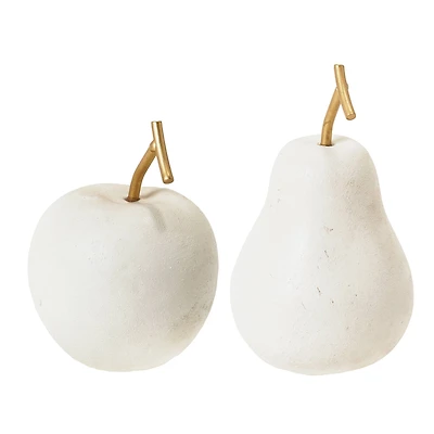 American Art Decor Cream Apple & Pear Fruit Tabletop Décor Set