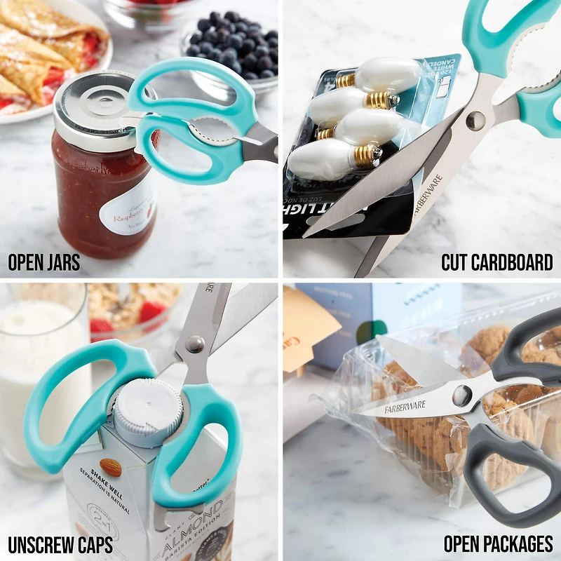 Farberware Aqua & Gray 2 Piece Shears Set