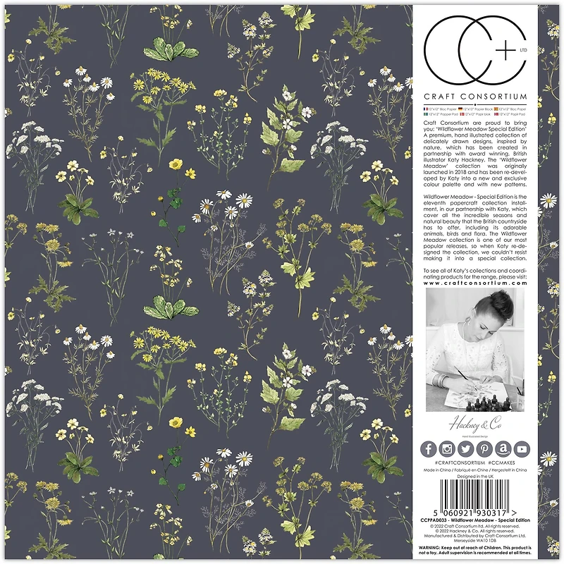 Craft Consortium Double-Sided Paper Pad 12" x 12" 40 ct. Wildflower Meadow