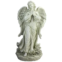 24.5" Light Olive Green Praying Angel Garden Statue