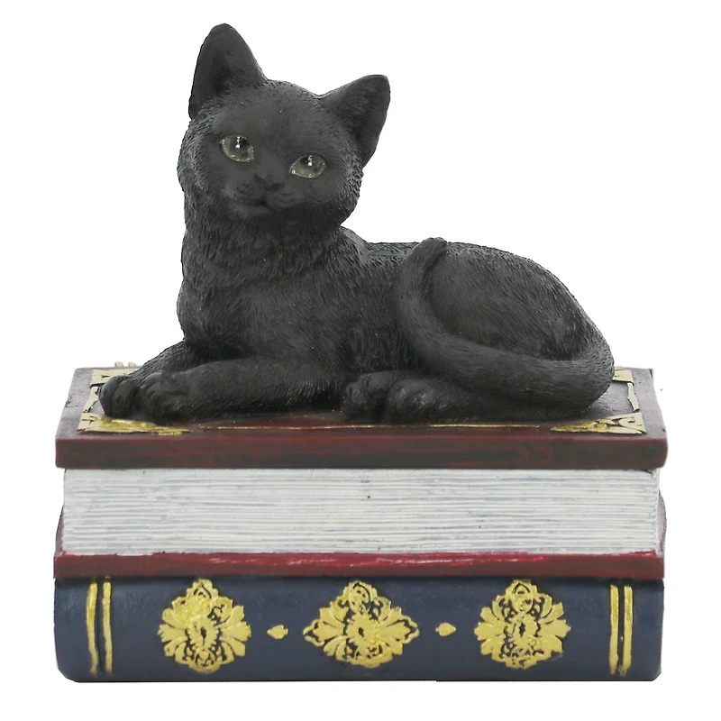 4.5" Black Cat with Books Tabletop Décor by Ashland®