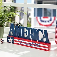 Glitzhome® 14" Wide America the Beautiful Tabletop Décor