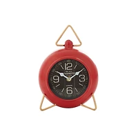 9" Red Metal Farmhouse Table Clock