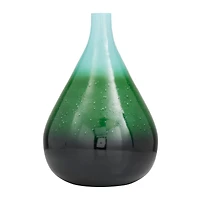 18" Green Glass Modern Vase