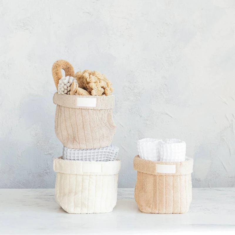 Hello Honey® 8" Countryside Charm Quilted Cotton Folding Basket Set