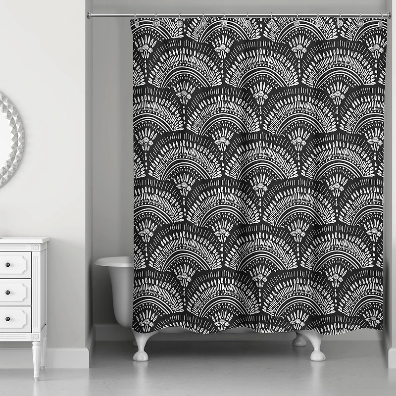 Bohemian Sketch Pattern 71" x 74" Shower Curtain