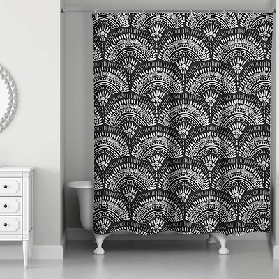 Bohemian Sketch Pattern 71" x 74" Shower Curtain