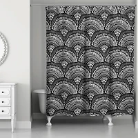 Bohemian Sketch Pattern 71" x 74" Shower Curtain