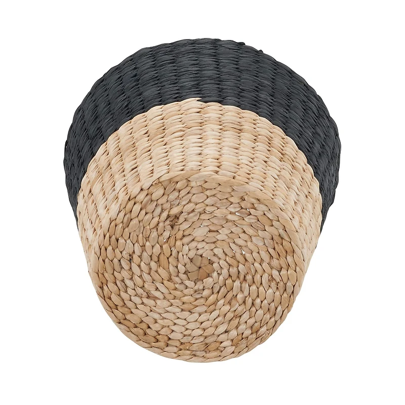 Household Essentials 9" Black Woven Hyacinth Waste Basket