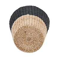 Household Essentials 9" Black Woven Hyacinth Waste Basket
