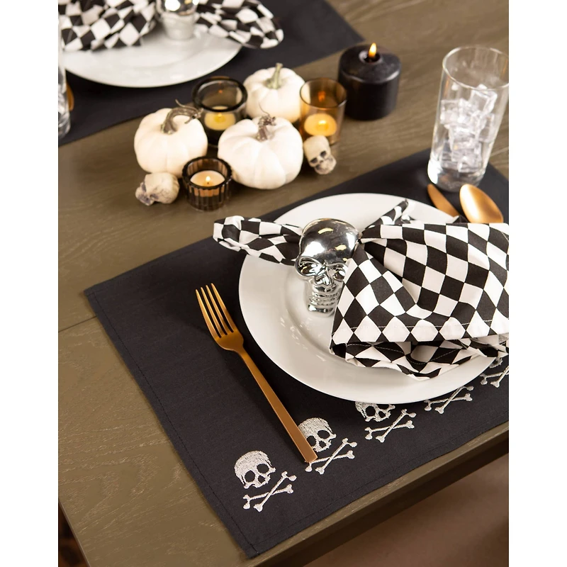 DII® Skulls Embroidered Placemats, 4ct.