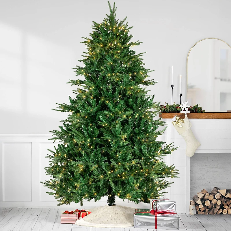 9ft. Pre-Lit Real Touch™ Juniper Pine Artificial Christmas Tree, Warm White LED Lights