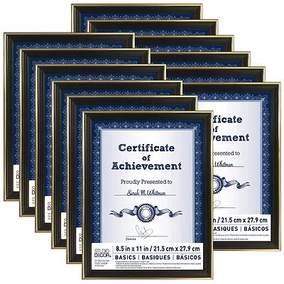 12 Pack: Black & Gold Multipurpose 8.5" x 11" Frame, Basics by Studio Décor®