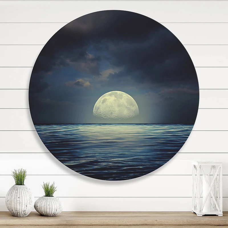 Designart - Super Moon Over The Sea II